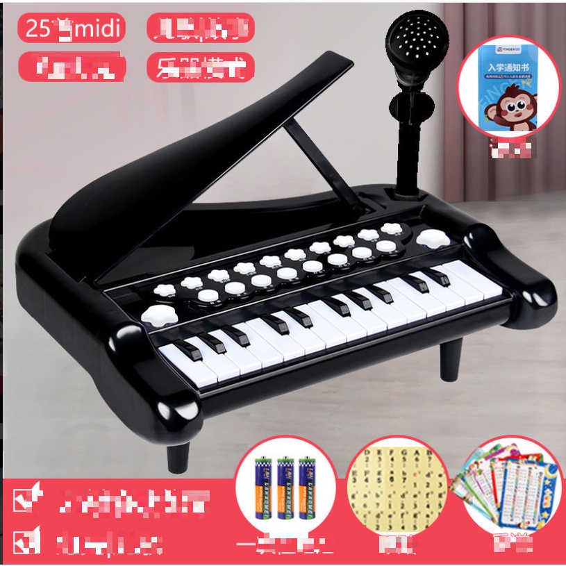 [Hàng mới về] Đồ chơi nhạc cụ Đàn Piano màu Đen sang trọng kèm Micro