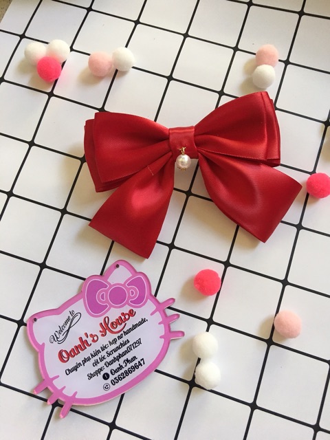 Kẹp nơ lụa satin 3 tầng xinh xắn đáng eo