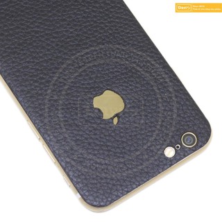 Miếng dán da dán iPhone 6 plus - Da thật nhập khẩu cao cấp - Davis (Đen Vân)