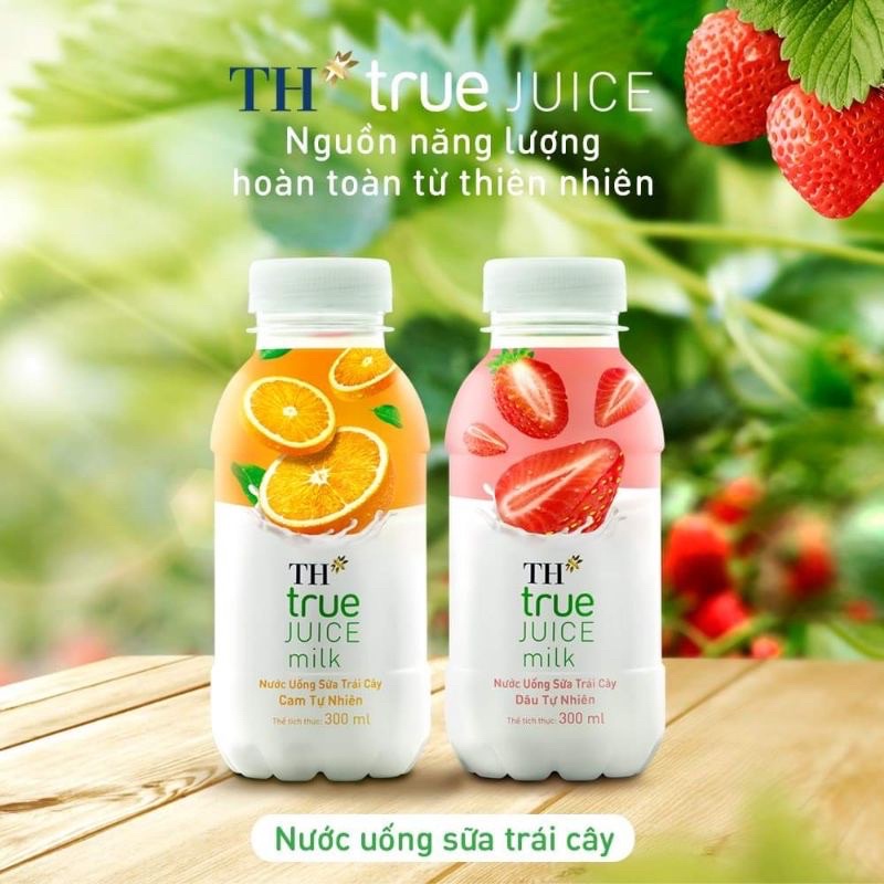 thùng sữa trái cây TH TRUE JUICE vị cam/dâu