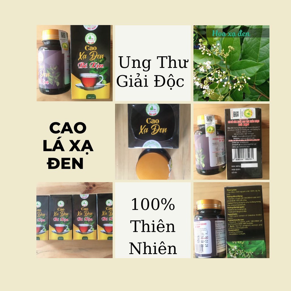 Cao lá xạ đen cô đặc hoà bình lọ 100gr- Thương Hiệu Bé Xịn