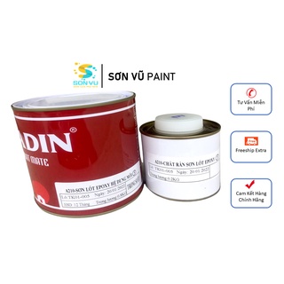 Cadin - Sơn Lót Epoxy Hai Thành Phần màu Trong Suốt cho nền bê tông, nhà xưởng - Bộ 1kg