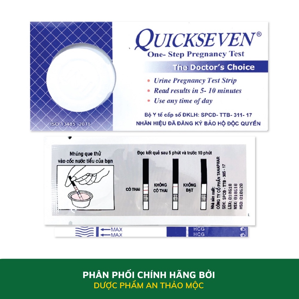 Que thử thai Tanaphar Qickseven phát hiện thai sớm độ chính xác cao cho hiệu quả ngay lập tức hộp 1 que