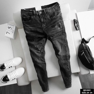 Quần jean nam rách Gấu 194 wass kiểu vải jeans co dãn, dày dặn form slimfit - 402