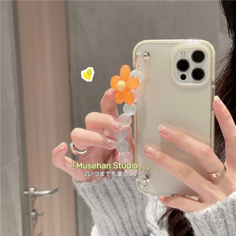 Ốp Điện Thoại Mềm Trong Suốt Hình Nơ Có Dây Xích Cho Iphone 11 12 13 Pro Max MiNi XR X XS 7 8 Plus SE