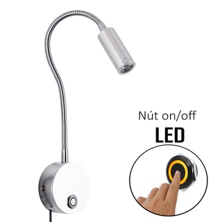Đèn đọc sách gắn tường đầu giường loại đèn rọi 3W Kim loại