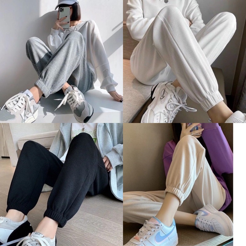 Quần ống rộng nữ _ Quần jogger thể thao unisex dày dặn thời  trang ULzzang
