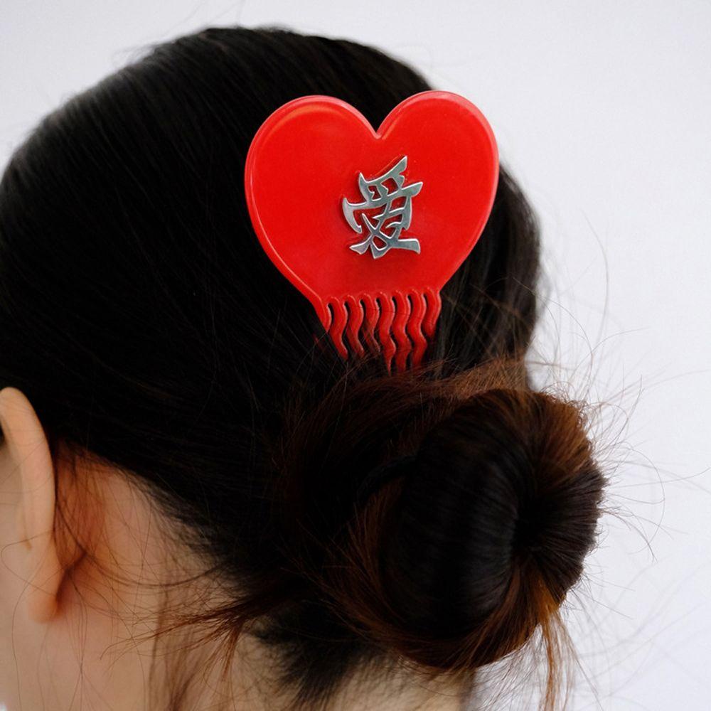 Kẹp Tóc Hình Trái Tim Màu Đỏ Thời Trang Cho Nữ