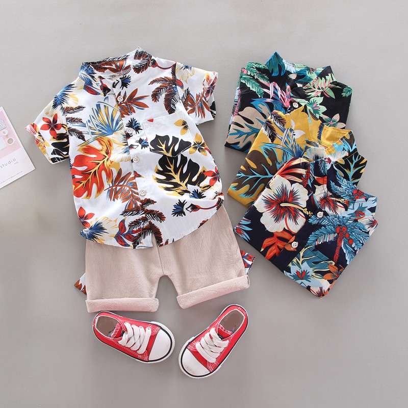 Set Áo Thun Tay Ngắn &amp; Quần Short Cho Bé Trai