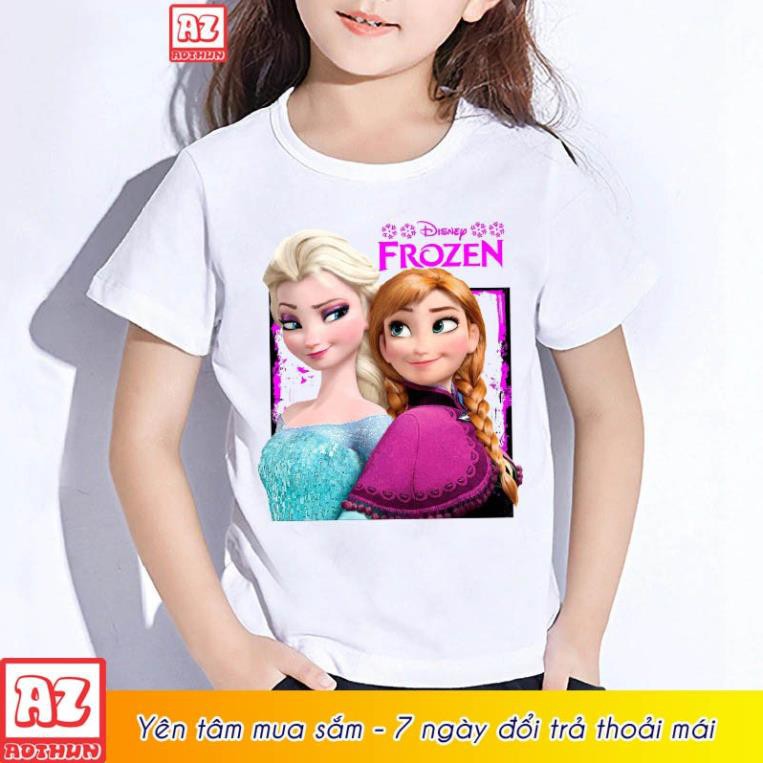 SALE SỐC Áo thun bé gái in hình Công chúa băng giá Elsa Frozen - Áo trẻ em M2623 giá tốt nhât