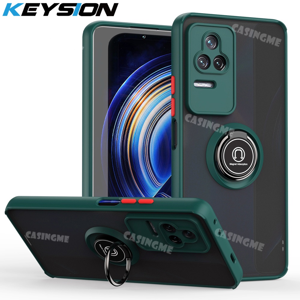 Ốp Điện Thoại Nhám Trong Suốt Chống Sốc Có Vòng Đỡ Nam Châm Thời Trang Cho Xiaomi POCO F4 Redmi K40S K50 Pro