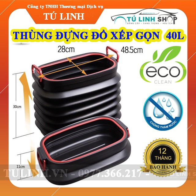 Thùng đựng đồ Ô Tô để cốp có thể gập gọn - dung tích 40L