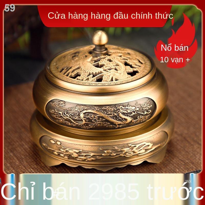 Lư hương bằng đồng nguyên chất gia dụng trong nhà gỗ đàn ba chân cho tượng phật Trang trí trà đạo Máy khuếch tán