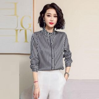 ÁO SƠ MI NỮ KẺ SỌC CAO CẤP CỔ TRỤ