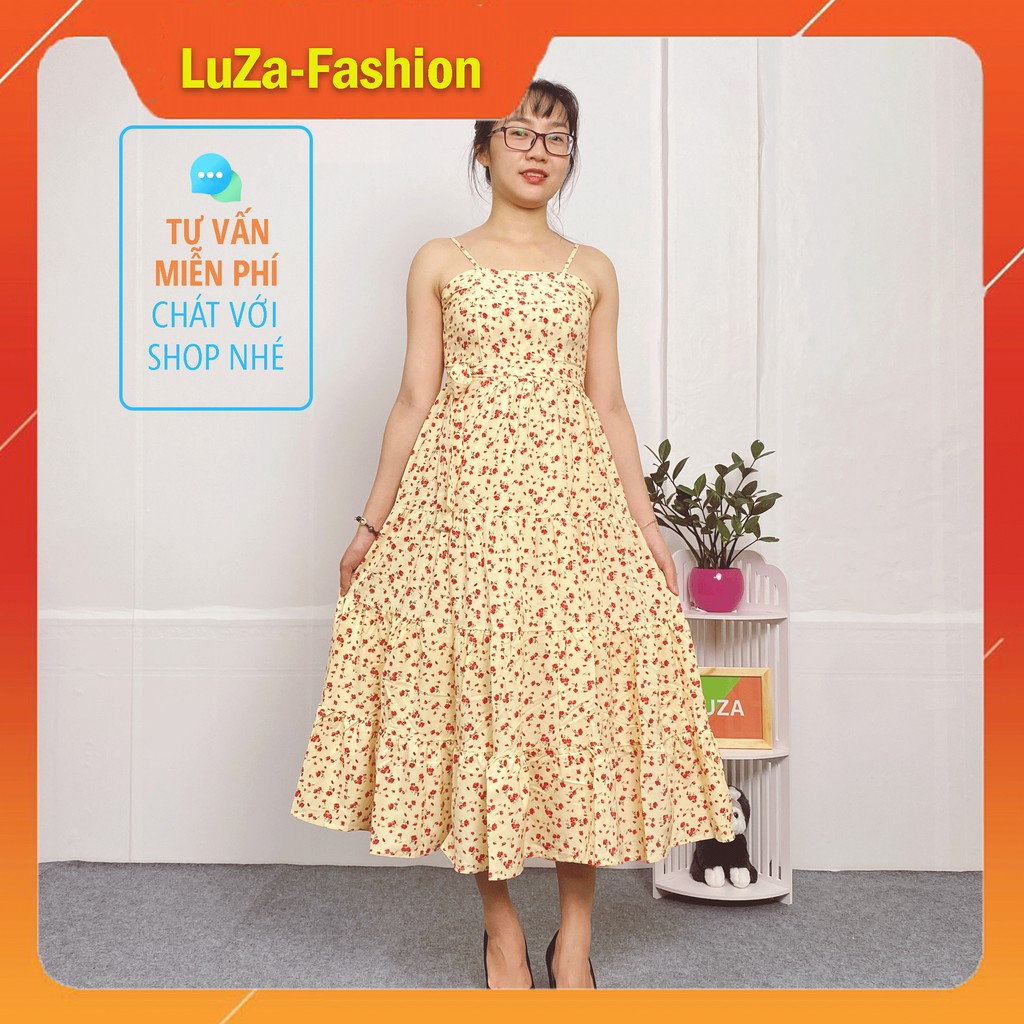 [Mã LUZA88 giảm 10K đơn 150K] Váy Maxi Hoa Dáng Xòe Hai Dây Hoa Nhí Váy Đi Biển | BigBuy360 - bigbuy360.vn