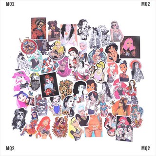 Set 50 hình dán graffiti in hình các cô gái đẹp mắt dùng trang trí laptop/ ván trượt/ vali