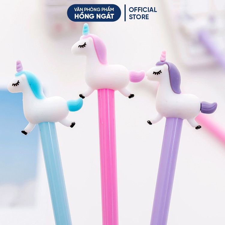 Bút bi cute ngựa pony, bút bi nước mực gel đen ngòi 0.5mm nhiều màu dễ thương đồ dùng học tập văn phòng phẩm B21