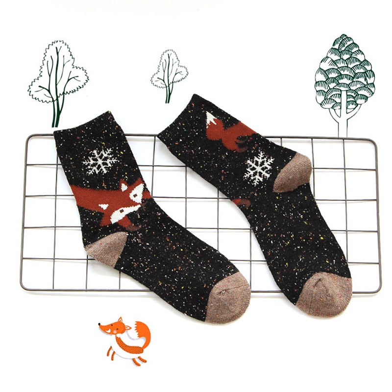 Vớ Cotton Họa Tiết Hoạt Hình Động Vật Phong Cách Hàn Quốc Xinh Xắn Cho Nữ