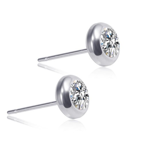 Bông Tai Nam Đính Đá Nhân Tạo Titan Ko Đen TT 3381