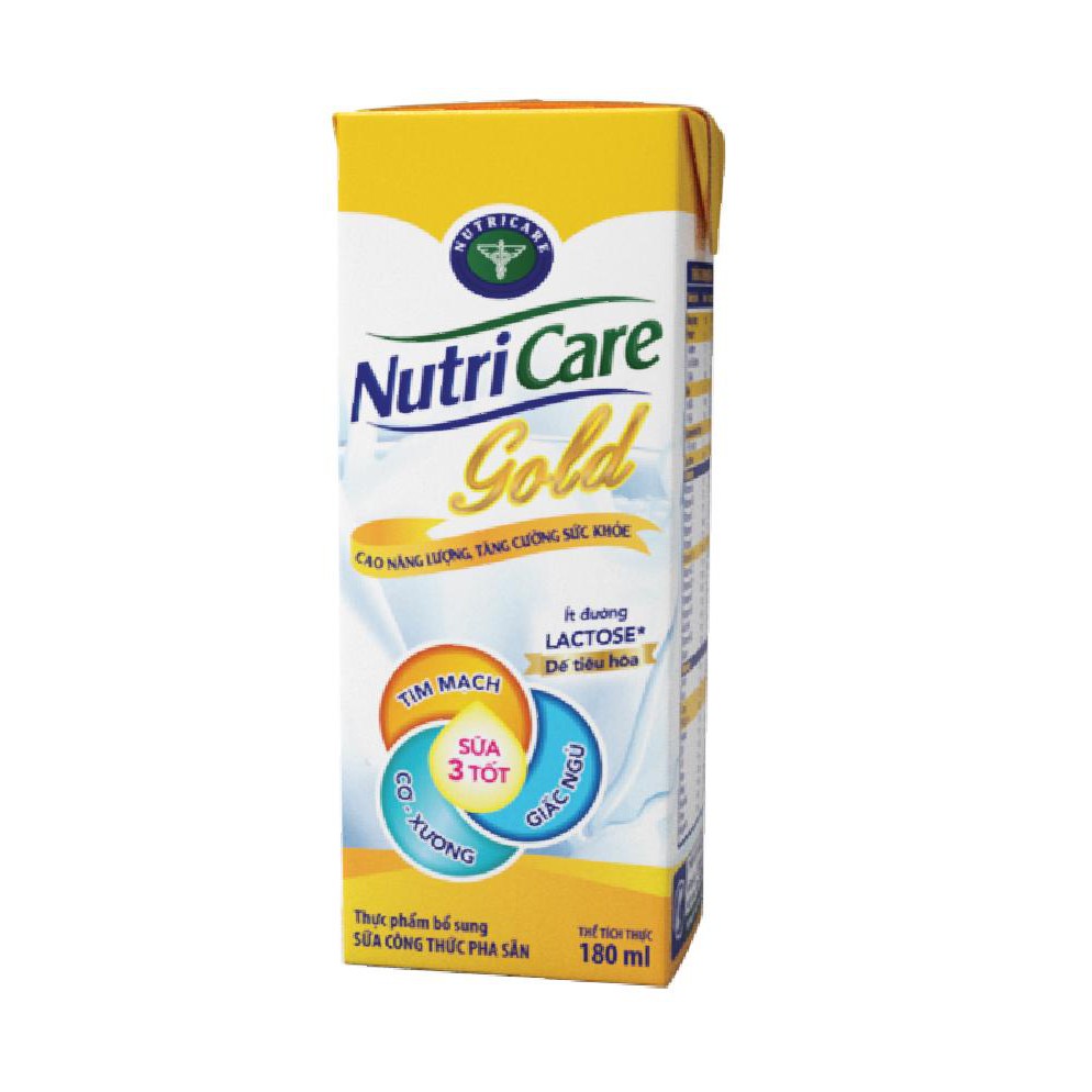 Combo 8 hộp sữa pha sẵn Nutricare GOLD - bồi bổ phục hồi sức khoẻ người lớn tuổi (180ml x 8 hộp)