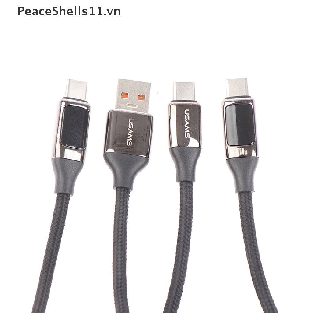 Cáp Sạc Nhanh PD 100W 6A USB Sang Type-c Có Màn Hình LED Cho Điện Thoại