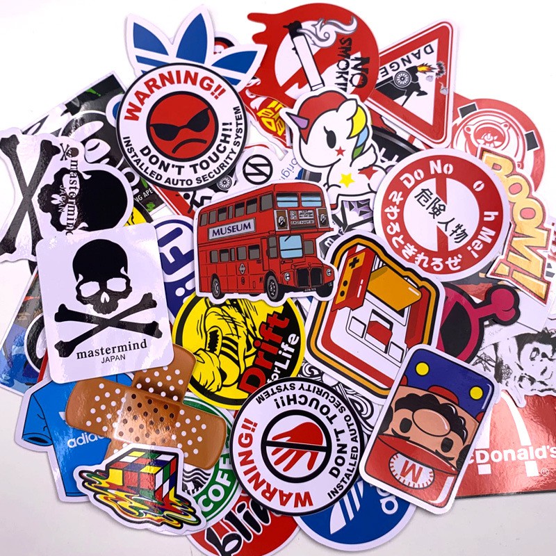 [Mã LIFEAUMAY giảm 10% tối đa 30k đơn 150k] Set 35 sticker miếng dán không thấm nước sắc màu graffiti nhiều chủ đề