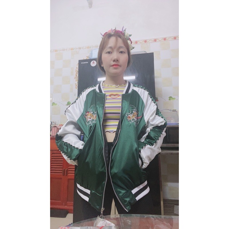 Áo khoác bomber sukajan thêu rồng cao cấp 2020