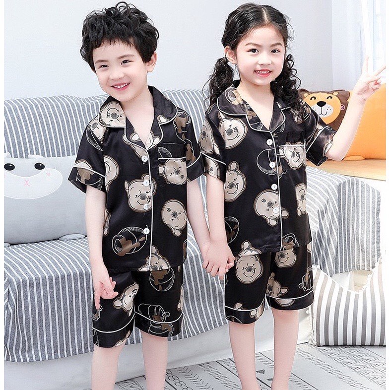 Bộ Ngủ Pijama Cho Bé Cộc Tay In Hình Mic key Cực Cute, Bộ Pizama Cộc Tay Cho Bé Từ 6-27kg