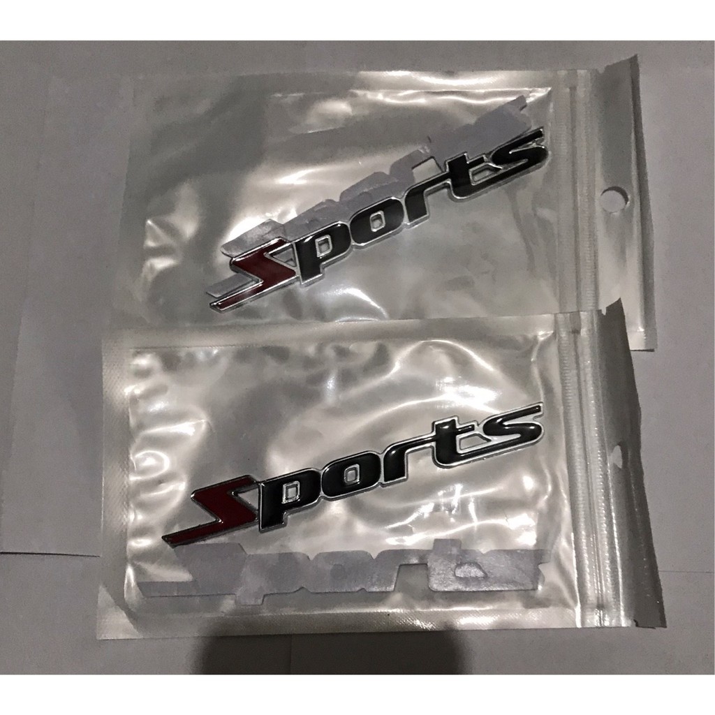 Chữ Sports 3D Thể Thao  Hợp Kim Nhôm Dán Trang Trí Ô Tô Xe Hơi