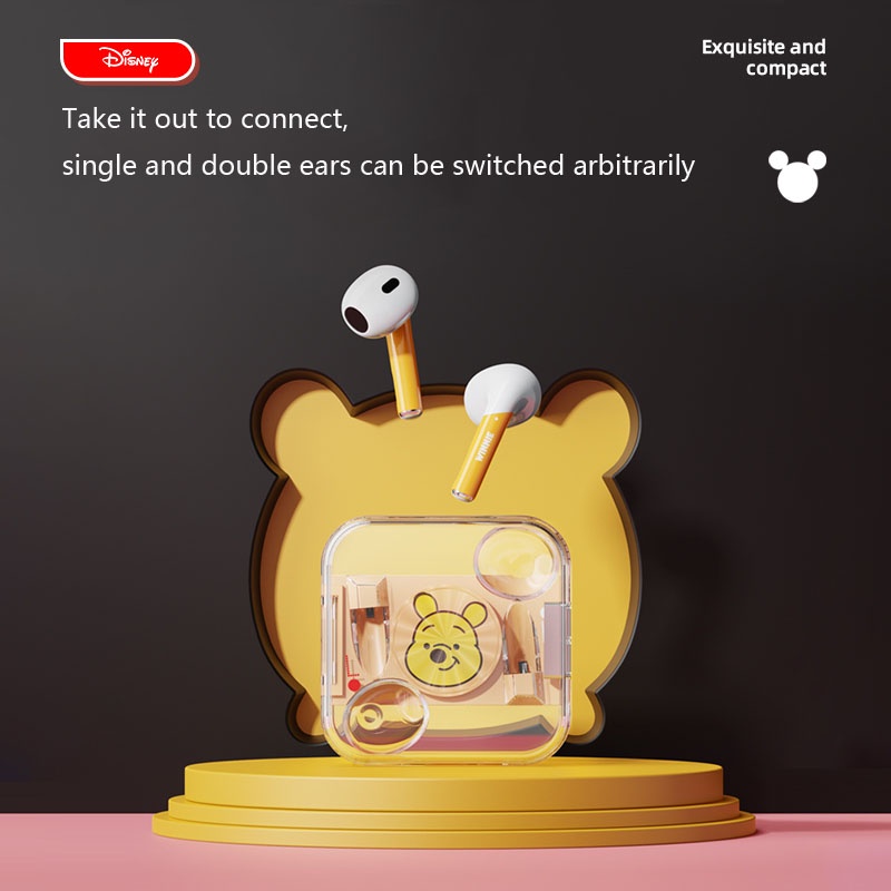 Tai nghe bluetooth không dây LENOVO Disney LK-10 TWS giảm tiếng ồn kèm micro vỏ trong suốt