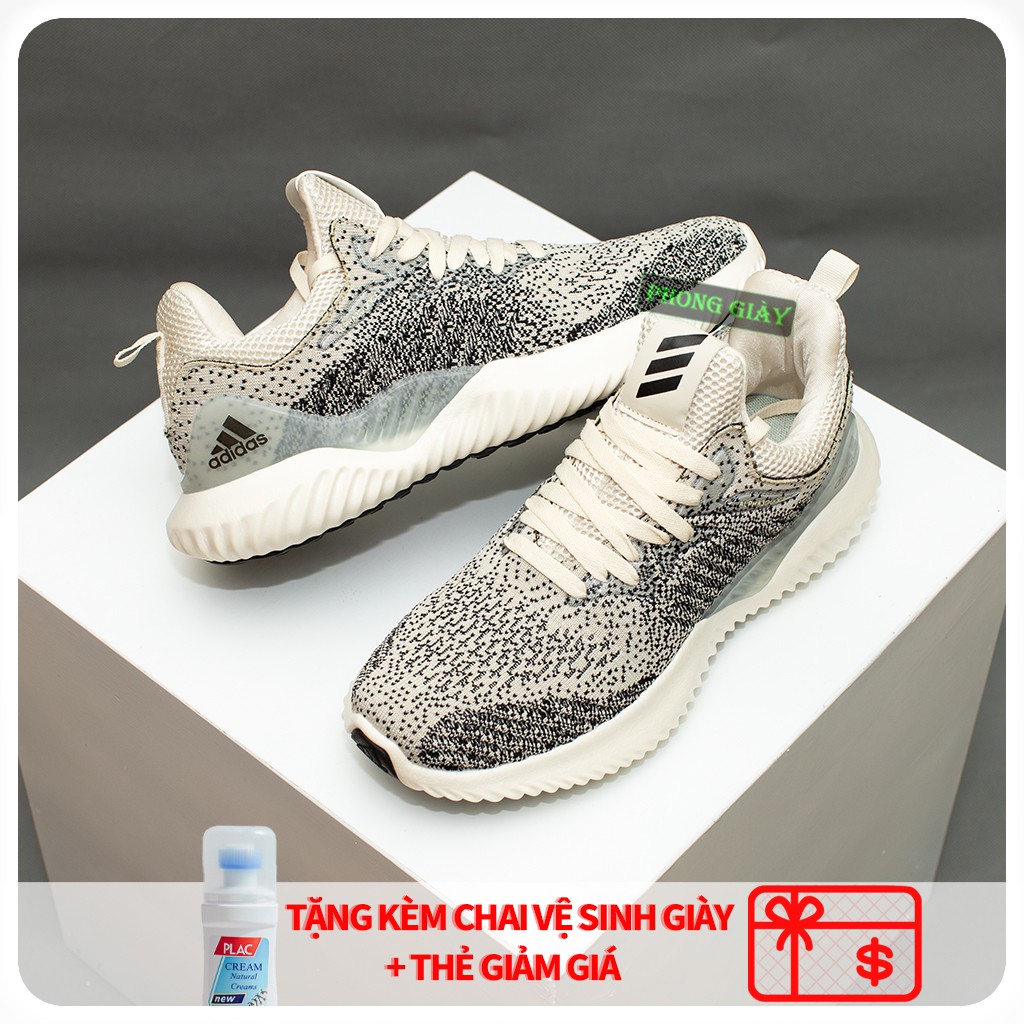 Giày sneaker nam giày thể thao nam Alphabounce muối tiêu màu kem fullbox