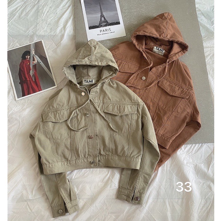 Áo khoác kaki nữ có mũ ảnh thật chất đẹp freesize 55kg