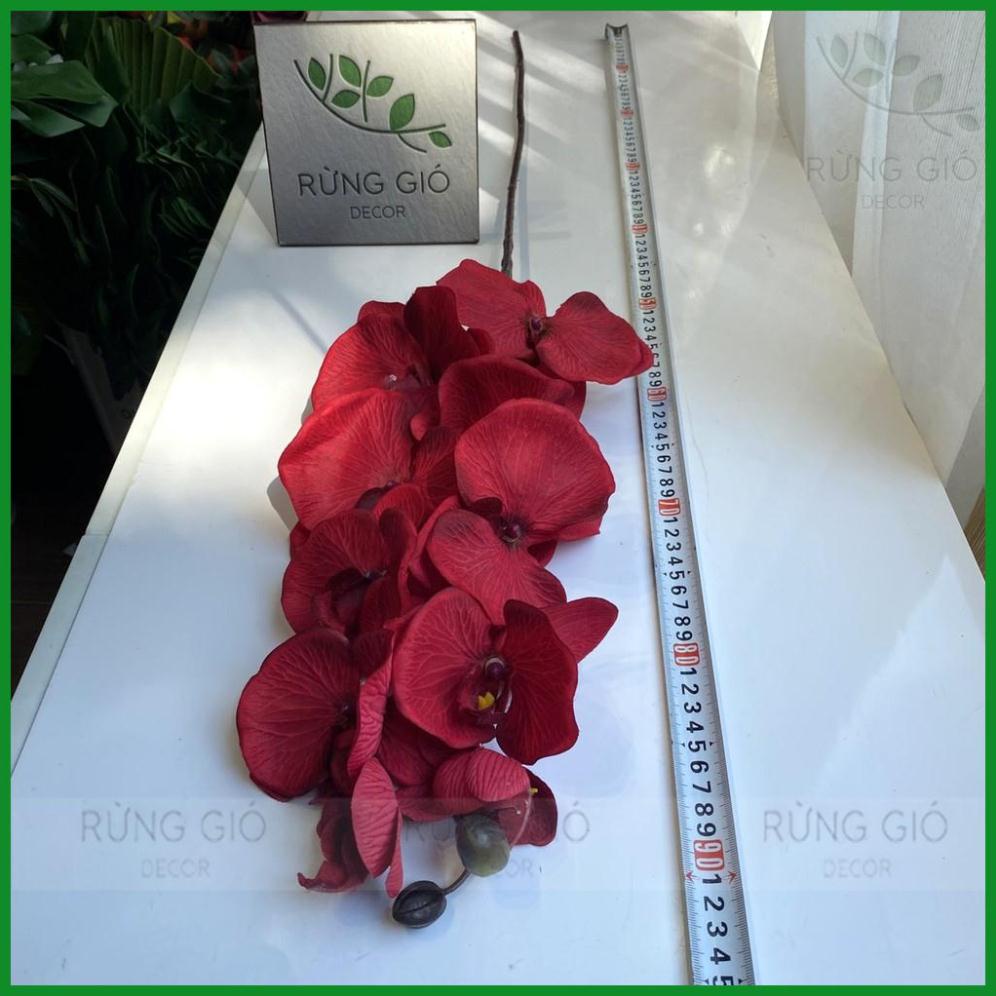 1 Cành Hoa LAN HỒ ĐIỆP MÀU ĐỎ gồm 10 bông to, dài 92cm , hoa lụa nhân tạo cao cấp