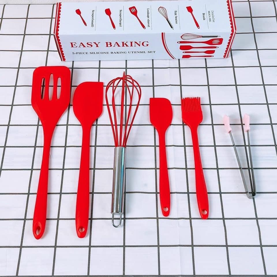 Bộ Dụng Cụ Làm Bánh 5 Món Silicon Phới Làm Bánh Siêu Đẹp