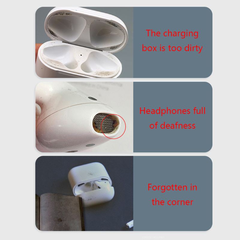 Bộ dụng cụ thanh chổi làm sạch bằng cotton dành cho hộp sạc tai nghe Airpods 1/2