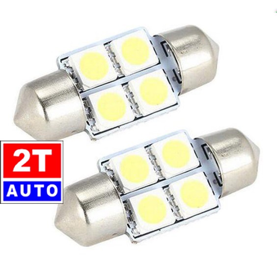 01 Đèn led trần, cốp xe hơi ô tô loại 4 mắt led 31mm:   SKU:267