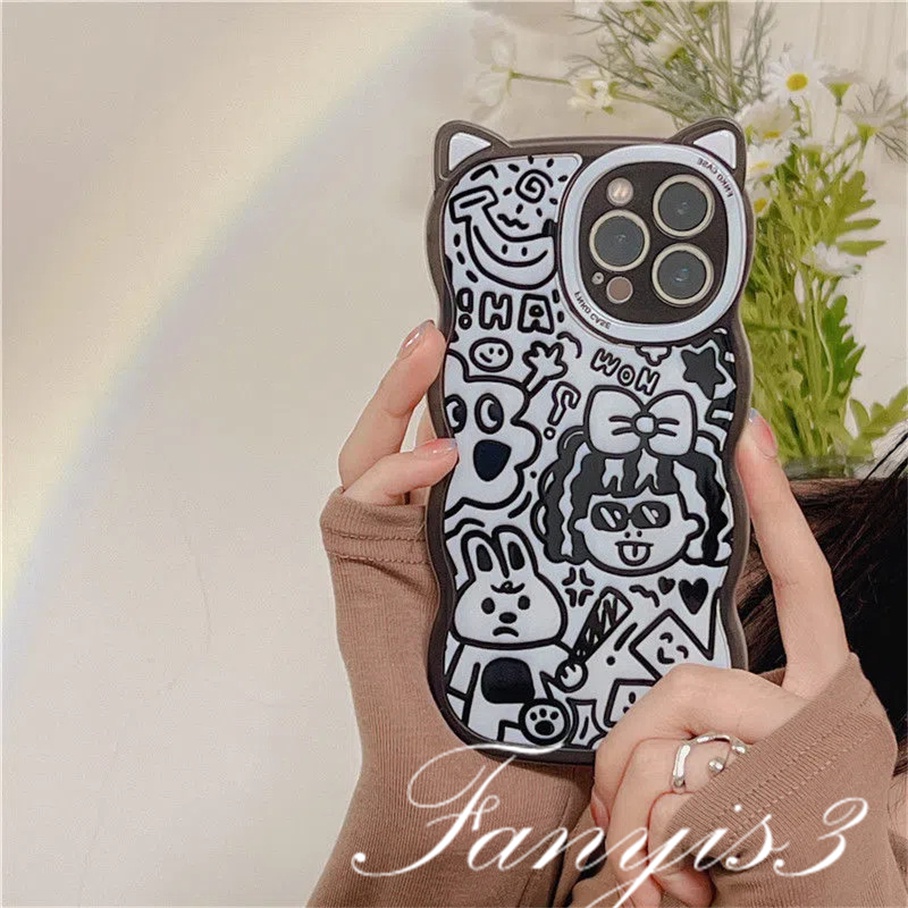 Ốp Điện Thoại Mềm Trong Suốt Họa Tiết Graffiti Cho iPhone 14 13 12 11 Pro Max X XR Xs Max 8 7 6 6s Plus SE 2020