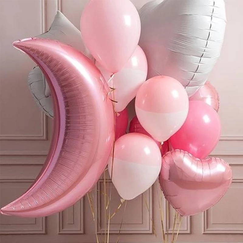 1 Bong Bóng Nhôm Hình Mặt Trăng Lớn 18Inch Dùng Trang Trí Tiệc Cưới, Sinh Nhật