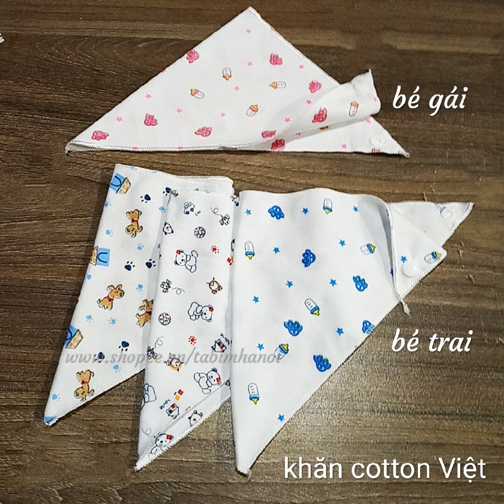 Khăn yếm tam giác đeo cổ cho bé sơ sinh (có cúc bấm)