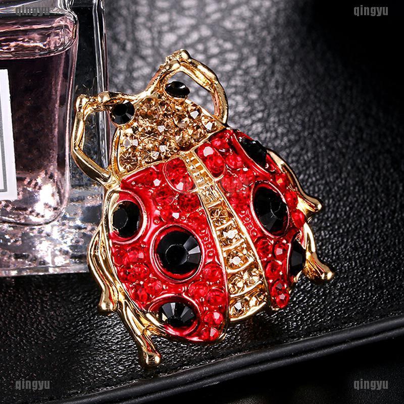 ❤❤ Ghim Cài Áo Hình Côn Trùng Đính Đá Pha Lê Tráng Men Dễ Thương