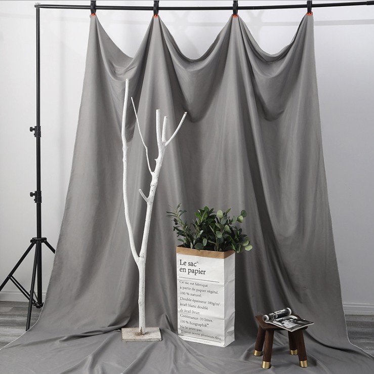 Phông vải trơn chụp ảnh, vải treo tường, màu trắng-đen-xám - House Decor