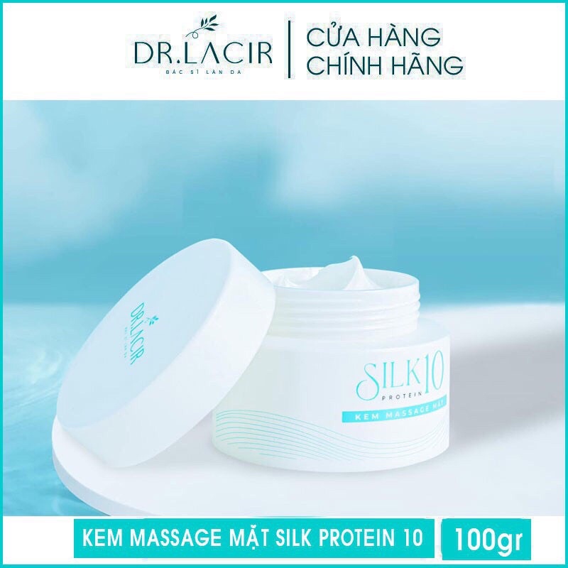 Kem Massage Mặt Drlacir-Silk Protein 10 -Hộp 100g,Giúp da thon gọn,săn chắc,Hỗ trợ nâng cơ,Loại bỏ lớp da chai lì