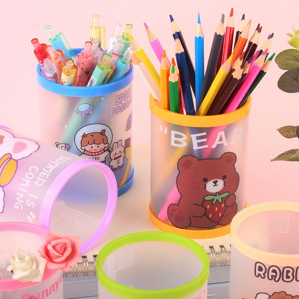 CHOOKEY Lọ Đựng Bút Bằng Acrylic Trong Suốt Có Thể Gấp Gọn Tiện Dụng Ốp