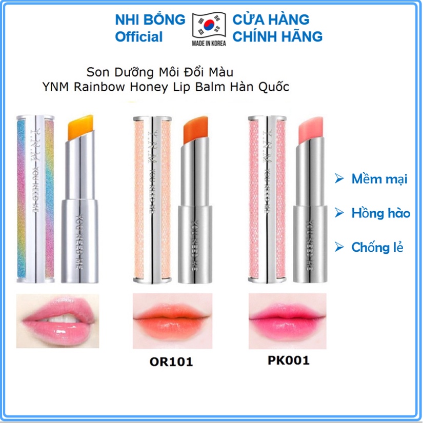 Son dưỡng đổi màu YNM Rainbow Honey Lip Balm Hàn Quốc 3.5g