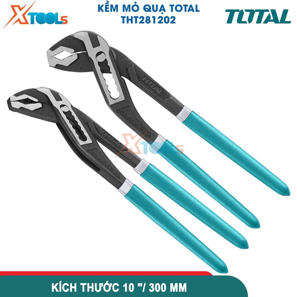 Kềm mỏ quạ công nghiệp Total 12inch(30cm) thép cr-v cao cấp, 7 nấc mở tiện lợi, mở tối đa 5cm [CHÍNH HÃNG][XTOOLS]