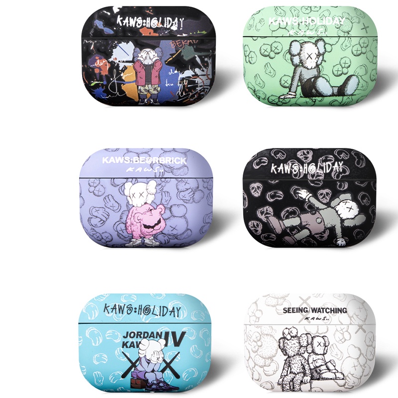 Vỏ Bảo Vệ Hộp Sạc Tai Nghe compatible AirPods Pro compatible AirPods3 /Pro /2 Họa Tiết Kaws Sesame Street Thời Trang