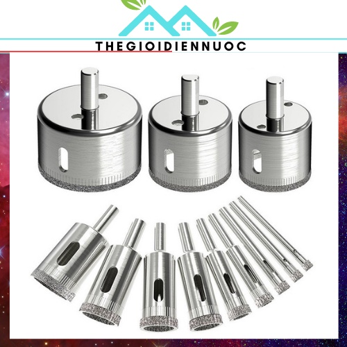 Mũi khoan kính đầy đủ size từ 6mm-60mm loại cao cấp, mũi khoan gạch men, đá hoa cương, mũi khoan đa năng
