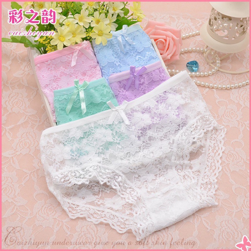 ♥️Quần Lót Nữ ❤ Combo 5 Quần Lót Ren Nữ Mỏng Mát Ren Thái Mềm Q3808