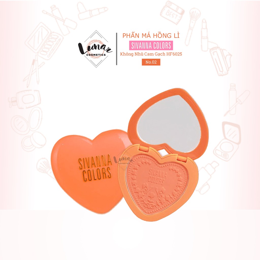 Phấn Má Hồng Lì Không Nhũ Sivanna Colors Tông Cam Gạch So Chic Blush HF6025 No.02 | BigBuy360 - bigbuy360.vn