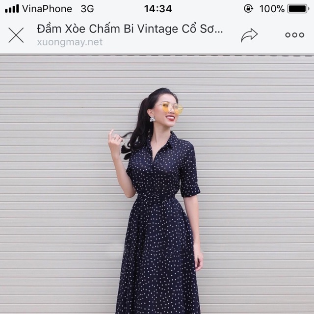 Đầm xoè chấm bi